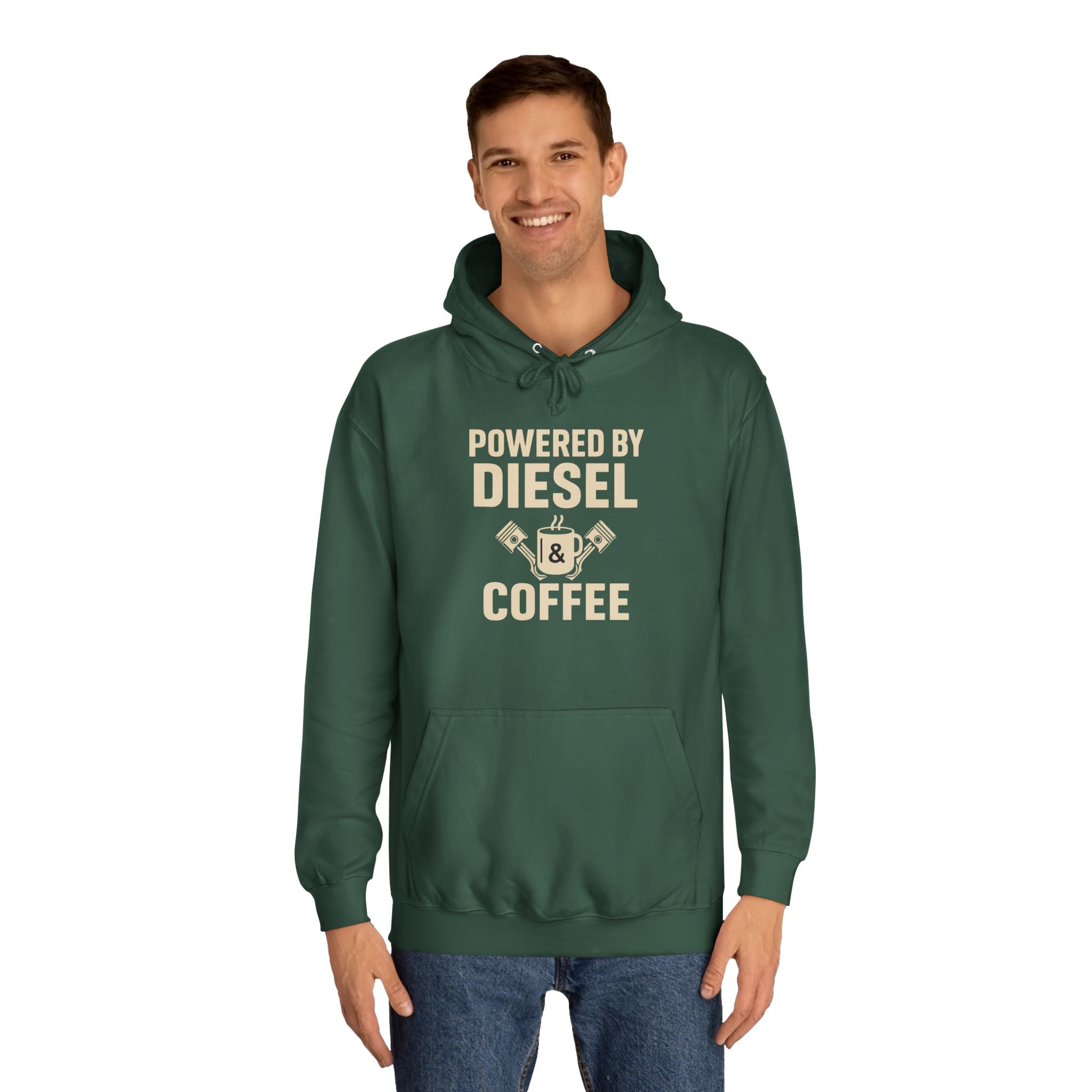 Hoodie — "Powered by Diesel & Coffee" (EU)