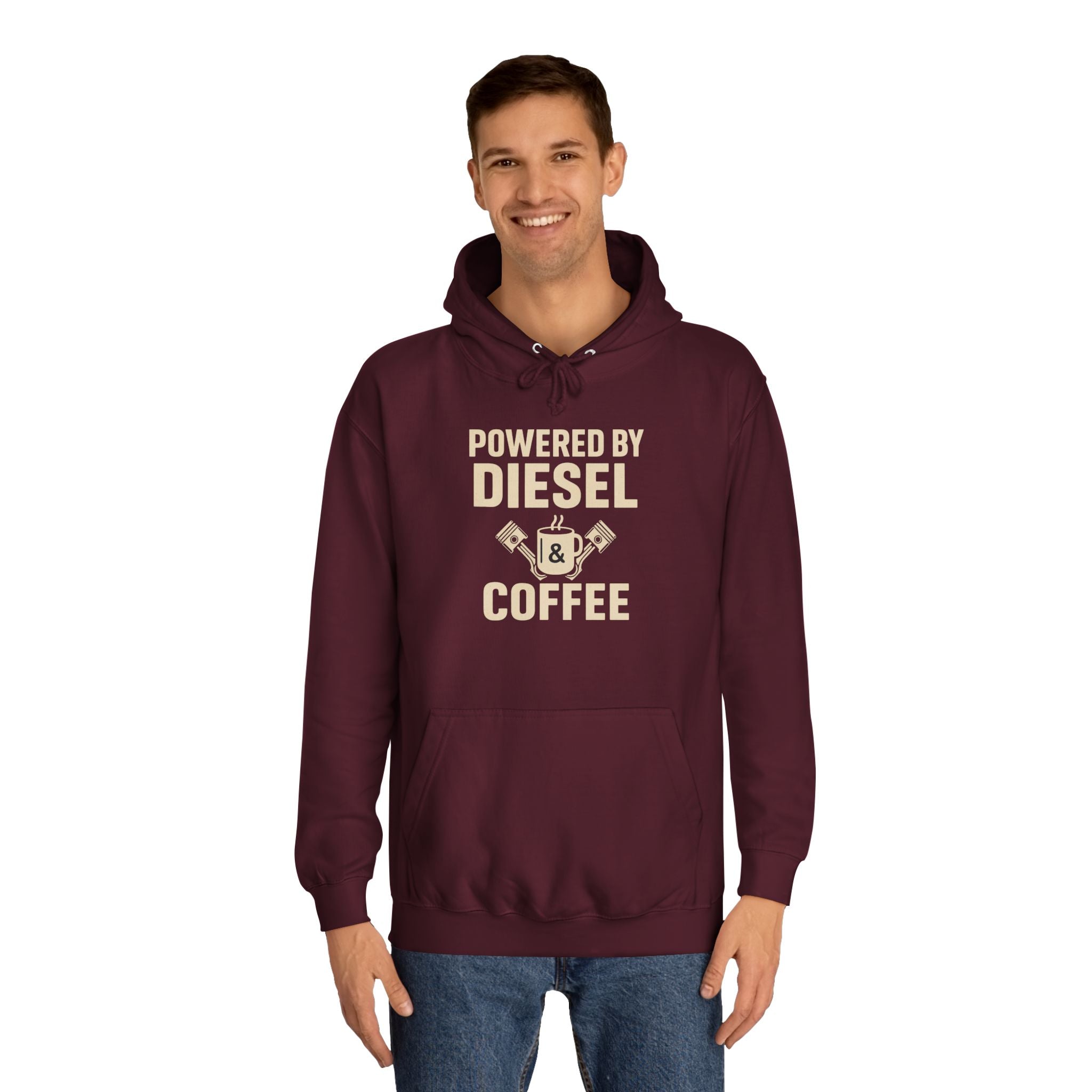 Hoodie — "Powered by Diesel & Coffee" (EU)