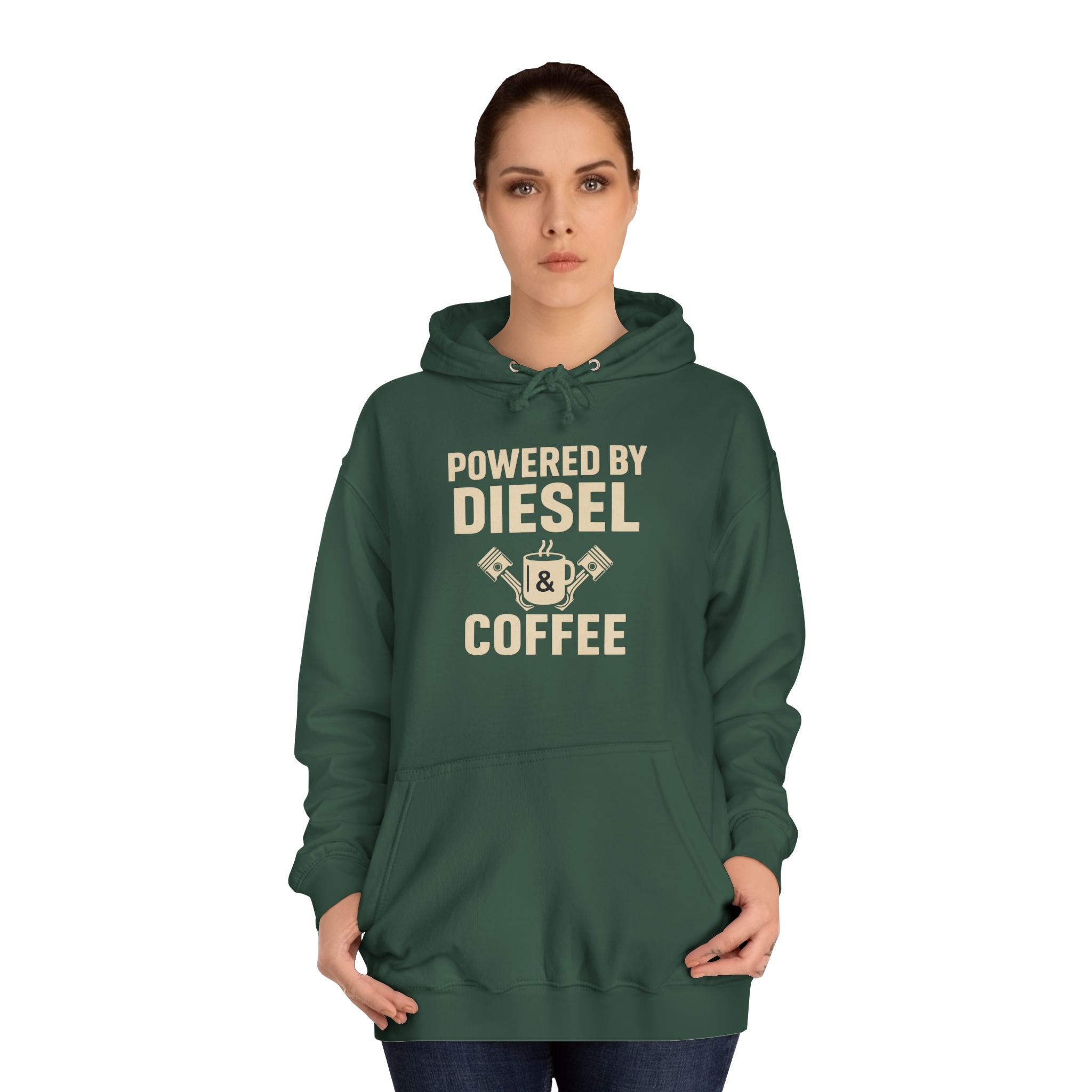 Hoodie — "Powered by Diesel & Coffee" (EU)