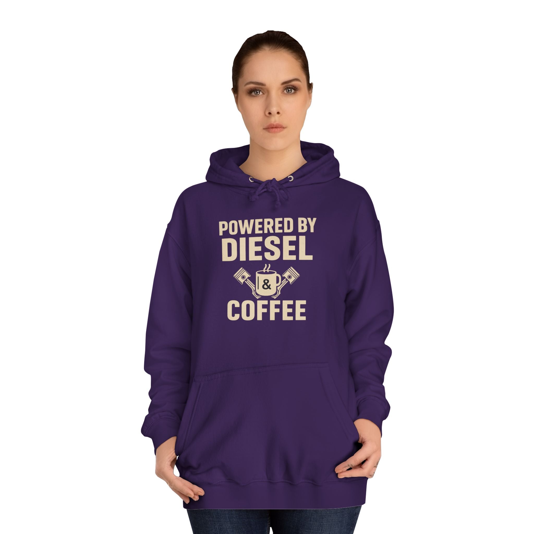 Hoodie — "Powered by Diesel & Coffee" (EU)