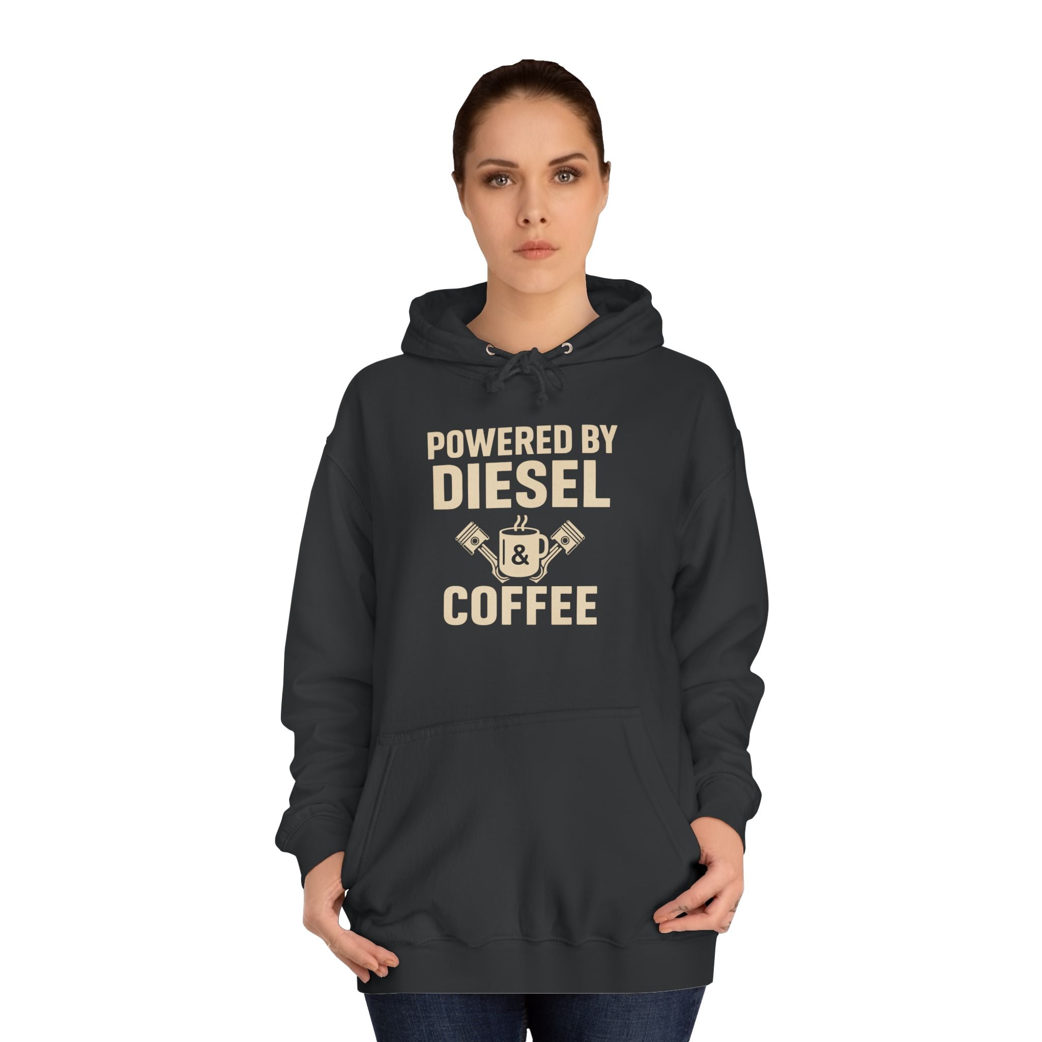 Hoodie — "Powered by Diesel & Coffee" (EU)